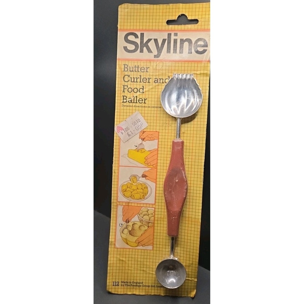 Vintage Skyline England 9" Butter Curler & Food‎ Baller  in Original Packing New